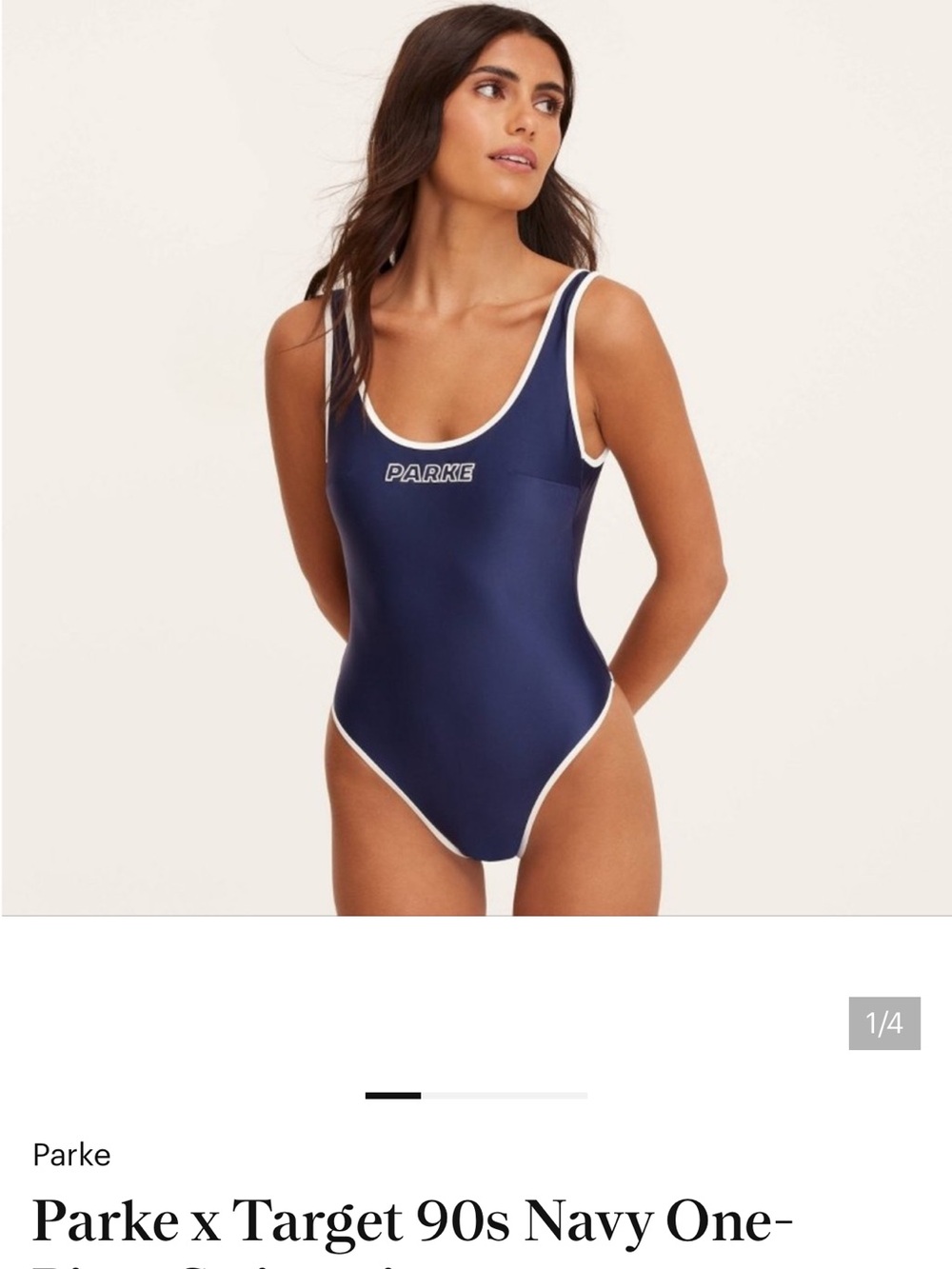Parke x Target Navy One-Piece Swimsuit with White Trim size M NWT